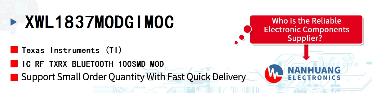 XWL1837MODGIMOC TI IC RF TXRX BLUETOOTH 100SMD MOD